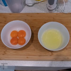 Egg yolks and white separated