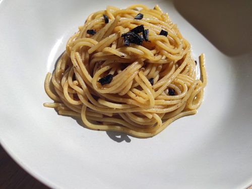 Black Garlic Pasta with Simple Shallot Sauce - The Original Dish